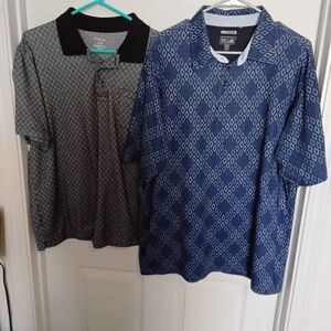 Men's Polo Shirts, qty two, Size Large  (#1C-6) 1 Adidas, 1 George Brand